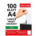 A4 Klebeetiketten zum Bedrucken – 100 Blatt Selbstklebende Etiketten A4 – Eti...