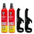 REINOLDMAX Feuerlöschspray, Stop Fire, Feuerlöscher 750 g, 2 Stück + 2 Halter