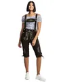 Steigenhöfer Lederhose Damen Tracht Shorts Kniebund - 100% Rindsleder - Clara - Traditionelle Kurze Hose für Frauen - Inklusive verstellbaren Trägern - Dirndl Alternative - Dunkelbraun - 38