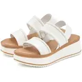 LASCANA Sommerschuh, Sandale, Sandalette, offener Schuh, Plateausandale, Plateausandaletten Sandalette aus Leder mit modisch bequemer Plateausohle weiß 39