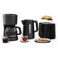 Klarstein Velaire Frühstücksset Toaster Wasserkocher Kaffeemaschine Schwarz