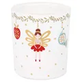 Greengate Kerzenhalter CINDARELLA XMAS Glas Weiß 10 cm Teelichthalter