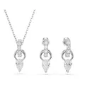 Swarovski Mesmera-Set, Birnengröße, Rundgröße, Weiß, rhodiniert