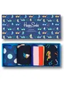 Happy Socks Basicsocken 4er Pack (41-46) Baumwoll Socken mit Motiv Navy Socks Logo