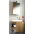 VCM 3-tlg Set | Waschplatz für Gäste WC | Gästebad | Waschtisch Toilette | Badezimmer Set - Hausa SC - Braun