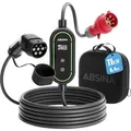 ABSINA Ladekabel CEE 16A auf Typ 2 mit einstellbarer Ladeleistung - Mobile Wallbox 11kW 16A 3 phasig IP67 6,4 m Kabel