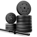 Langhantel Set 46 kg Hantelset mit Langhantelstange 150 cm TREX SPORT
