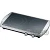 Rommelsbacher Doppelkochplatte CT 3400/E | Ceran | 2 Kochzonen | HiLight | Zweikreis-Heizzone | Edelstahl CT3400/E