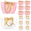 12 Geschenktüten - Geschenkbeutel aus Papier mit Bogen Band Elegant papiertü...