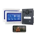 Goliath Basic Video Türsprechanlage, 2 Draht Bus, 2X 7 Zoll Monitor, Unterputz Türklingel mit Kamera, Gegensprechanlage mit Türöffner und Klingel, 1 Familienhaus, Plug & Play, Smartphone App