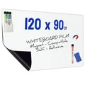 Minadax Whiteboard Folie 120 x 90cm | Magnet Haftend | Zuschneidbar + Stifte mit Halter + Wischer