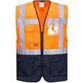 Portwest Warnweste Warschau Kontrast Exekutiv C476, orange-marine, Erwachsenenweste, DIN EN 20471, Gr. XXL