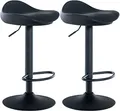 CLP 2er Set Barhocker Alisson - Höhenverstellbar Mit Fußstütze 360 Grad Drehbar - Tresenhocker Ergonomisch, Farbe:schwarz