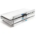Wiltec Rollstuhlrampe doppelt faltbar 122cm 270kg, mobile Auffahrschiene als Rollirampe, Aluminium Kofferrampe