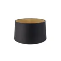Qazqa Lampenschirm Rond schuin katoen, QAZQA Lampenschirm, Schwarz, Textil, Modern