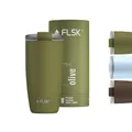 FLSK Tumbler – Premium coffee to go-Becher aus Edelstahl – 100 % auslaufsicher, BPA-frei & doppelwandig – hält 3 h heiß (olive, 500 ml)
