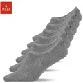 SNOCKS Füßlinge Invisible Socks Sneaker Socken Damen & Herren (6-Paar) aus Bio-Baumwolle, mit Anti-Rutsch-Pad und unsichtbar in den Schuhen grau 39-42