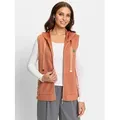 Sweatweste INSPIRATIONEN, Damen, Gr. 36, orange (papaya), 50% Modal, 44% Polyester, 6% Elasthan, unifarben, Westen