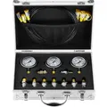 VEVOR Hydraulikdruck-Testset, 250 / 400 / 600 bar, 3 Messgeräte, 9 Prüfkupplungen, 3 Prüfschläuche, Bagger-Hydraulik-Testmessgeräte-Set mit Tragb