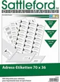 Sattleford Etiketten 600 Adressetiketten 70x36 mm selbstklebend Etiketten Internetmarke A4