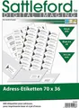 NEU 600 Adressetiketten 70x36mm selbstklebend für Laserdrucker Tintendrucker