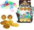 Toi-Toys - LOST HEROES Set Goldmünzen und Diamanten Pirat Schatz Münzen Gold Schatzkiste Piraten Pirate Treasure Diamond gold coins