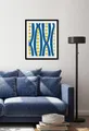 Bild "Newsha", Abstrakt-Kunst-Figuren-Gemälde, (1 St.), HD Premium Poster-Druck inkl. Holzrahmen Farbe Rahmen: schwarz + Farbe Bild(er): blau B/H: 40 cm x 50 cm