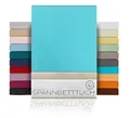 BEAUTEX Spannbetttuch Bettlaken aus Baumwolle, Premium Jersey Stoff 160g/m², Größe und Farbe wählbar (Boxspring - 100x200x45 cm, Türkis)