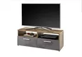möbelando TV-Lowboard Fernsehtisch Rack Unterschrank HiFi Element Sideboard Ruth I Old Style dunkel/Roxy Anthrazit
