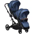 BabyGo Twinner Kombi Kinderwagen Twinner blue melange TOP