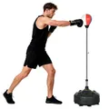 SPORTNOW Punchingball, Boxsack 147-165 cm höhenverstellbarer Standbox-Trainer, Standboxball für Training, Übung, Schwarz