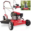 HECHT Benzin Mulchrasenmäher – Benzinrasenmäher mit Mulchfunktion und Seitenauswurf – 51 cm Schnittbreite – HECHT 4 Takt Motor – ohne Fangkorb – Mulchen mit dem Rasenmäher Profi