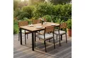 Juskys Garten-Essgruppe Rhodos, (5-tlg), mit Tisch, 4 Stühlen & Kissen, elegante Holzelemente