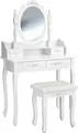 tectake® Schminktisch 75 x 40 x 143 cm