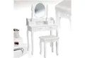 tectake Schminktisch Frisiertisch mit Spiegel und Hocker im Antik Look (1-St., 2 tlg), Stabile und hochwertige Verarbeitung