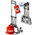 ATHLON TOOLS Aluminium Treppensteiger-Sackkarre klappbar - extra langer Griff 110 cm - Ladefläche mit Anti-Rutsch-Pads - Modell 2024