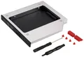 Poppstar Festplatten-Einbaurahmen Notebook Laufwerksrahmen/Laufwerksschacht für SSD/HDD, Höhe 12,7mm für 2,5" SSD/HDDs 7mm - 12,5mm, schraubenlose Montage