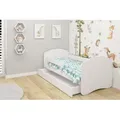 ACMA II Jugendbett Kinderbett Junior-Bett Komplett-Set mit Matratze Lattenrost und Rausfallschutz Weiß / Weiß 160x80 cm + Bettkasten - Weiß