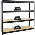PROREGAL Schwerlastregal Dino HxBxT 180 x 200 x 60 cm Fachlast 500 kg Schwarz