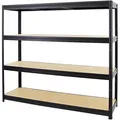 PROREGAL Weitspannregal DINO, 4 Holzböden, 500 kg Fachlast, schwarz, (B/H/T) 200 x 180 x 60 cm