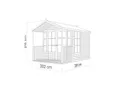 Woodtex Gartenhaus Gartenhaus Hanley 19 mm natur, BxT: 214x302 cm, Terrasse & Vordach, 19 mm Wandstärke, Einzeltür