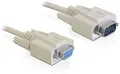 Delock Serielles Verlängerungskabel DB-9 M bis W 2 m geformt Daumenschrauben beige (84064)