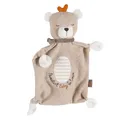 Fehn Schmusetuch Teddy Baby – Spielkamerad & Stofftier-Schnuffeltuch mit Baumwolle aus kontrolliert biologischem Anbau (KBA) mit individuell gesticktem Slogan – für Babys & Kleinkinder ab 0+ Monaten