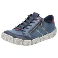 Rieker Sneaker Freizeitschuh, Halbschuh, Schlupfschuh, mit bunter Ziernaht blau|rot 41 EU