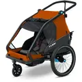 Cube Double CMPT Kinder Fahrradanhaenger - grey'n'orange