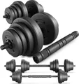 TREX SPORT Hantelset Kurzhanteln 2er Set 2x20kg | 40kg Dumbbell Hanteln Set, Kurzhantel Set mit Verbindungsrohr, Langhantel mit rutschfeste Griffe
