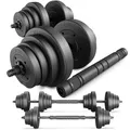 TREX SPORT Hanteln Set | 2er Set Kurzhanteln & Langhantel | 20 kg 40 kg Hantelset Dumbbell Set mit Verbindungsrohr - 40 kg (2x20 kg)