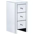 Beliani Nachttisch, Silber, Glas, 45x60x35 cm, Schlafzimmer, Nachttische
