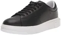 Armani Exchange Herren Men's, Basic, Back Extended Logo, Black Sneaker, 45 EU