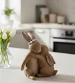 LB H&F Hase Mutter mit Kind Osterhase Oster Deko Tischdeko Ostern Figur modern Frühling Hasenfamilie Familie (Hasenpaar Mutter und Kind)